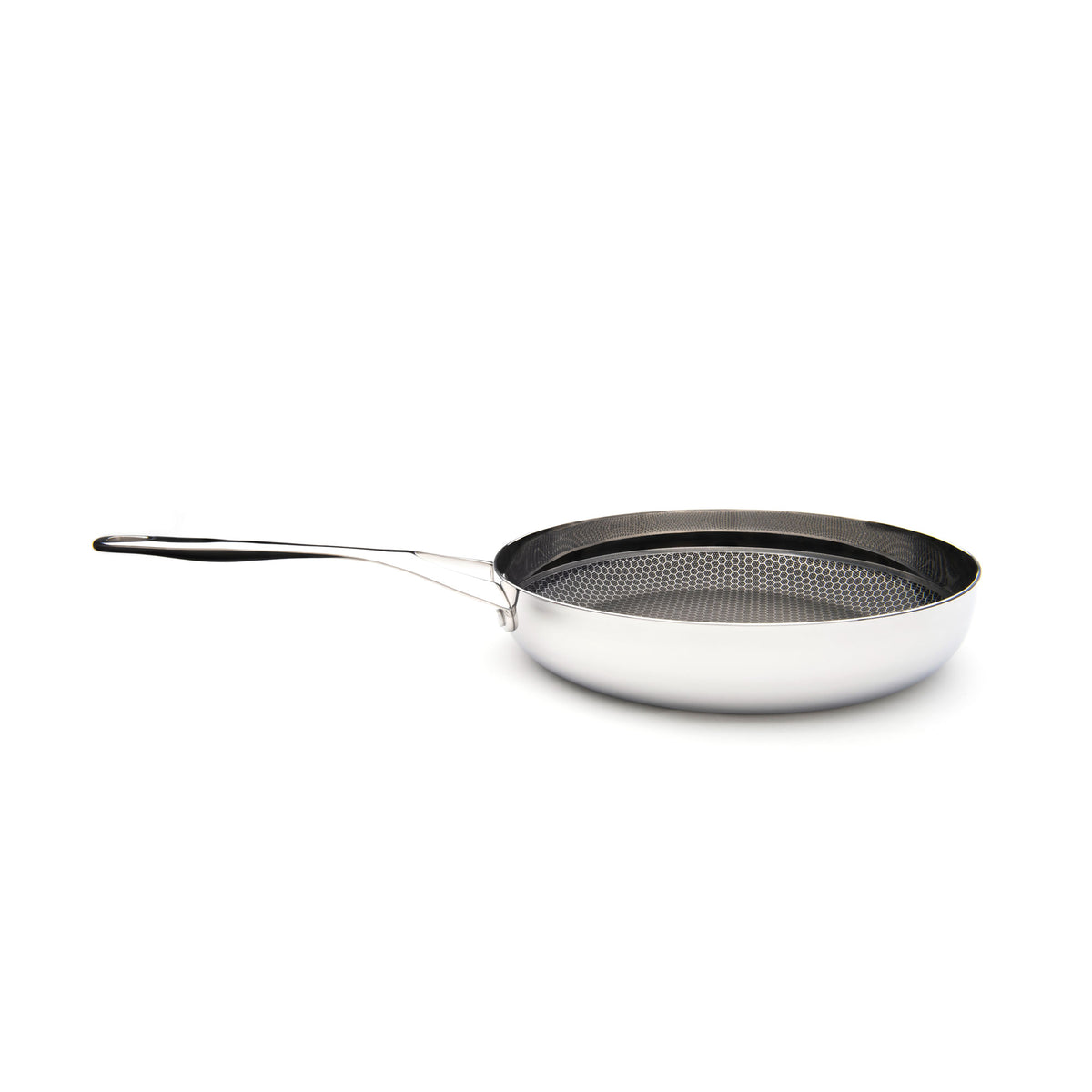 Oven Safe 304 Stainless Steel Frying Pan Wooden Handle Open