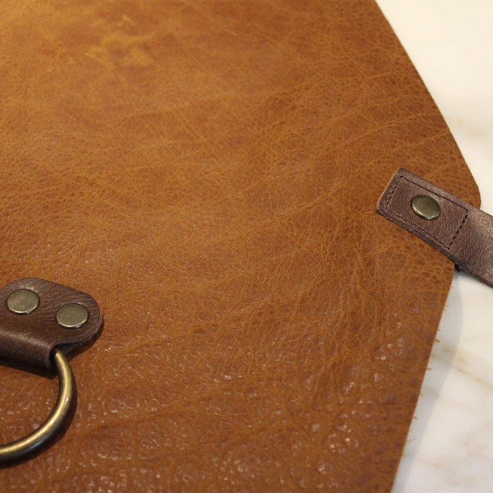 Crowd Cookware Leather Apron - Cognac Colour - 80 x 45 cm