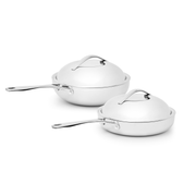 The Naked Titanium Armada pan set 5-ply - 24 & 28 cm & 28 cm Wok