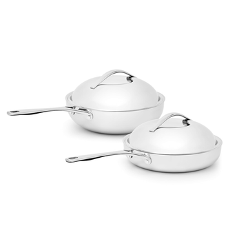 The Naked Titanium Frying pan set 5-ply - 24 & 28 cm / 9" & 11"