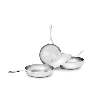 The Naked Titanium Armada pan set 5-ply - 24 & 28 cm & 28 cm Wok
