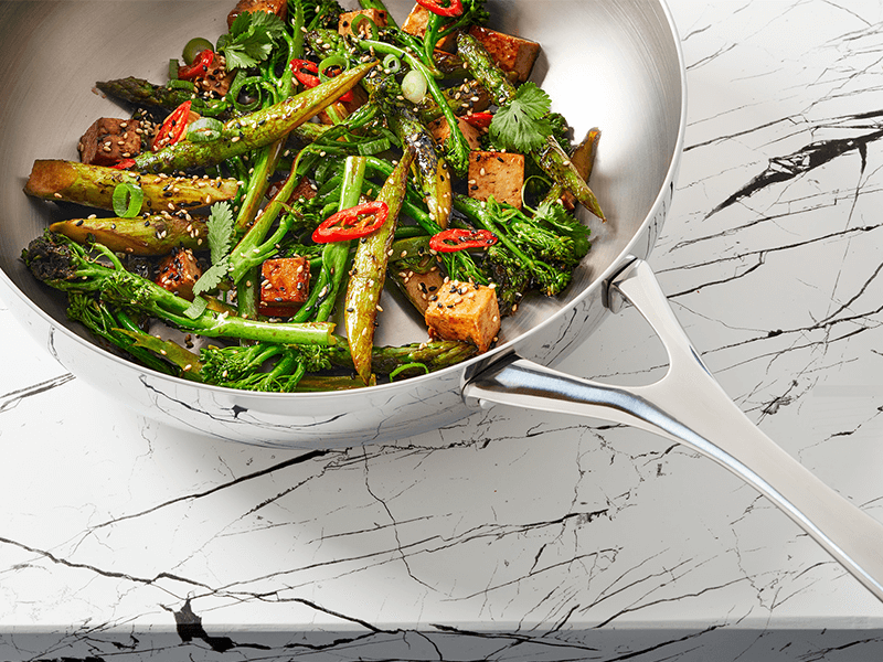 8-inch Natural Fry Pan In 5-ply brushed stainless steel » NUCU® Cookware &  Bakeware