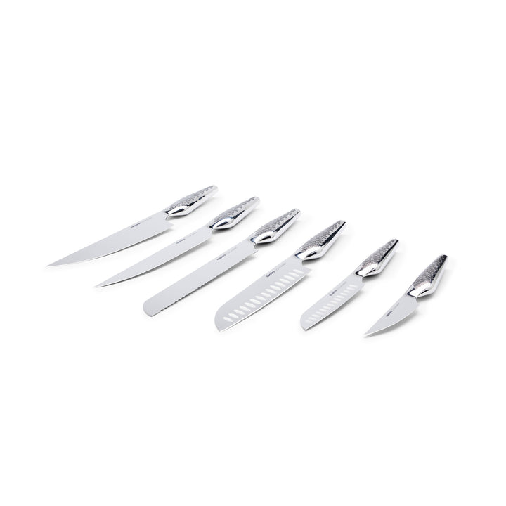 Complete Knife Set: Chef, Bread, Carving, Santoku large, Santoku small and Paring Knife