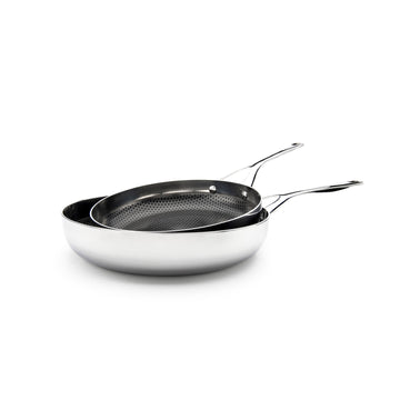 The Blackbeard Stainless Steel Frying pans - 24 + 28 cm / 9" + 11"