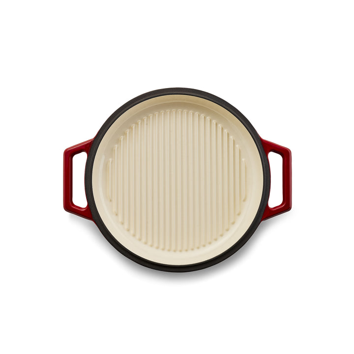The Tasman Recycled Dutch Oven with Grill lid in Red - Ø29 cm /  11.4"