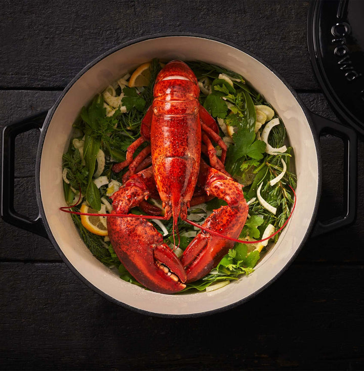 The Tasman Recycled Dutch Oven with Grill lid in Black - Ø29 cm /  11.4"